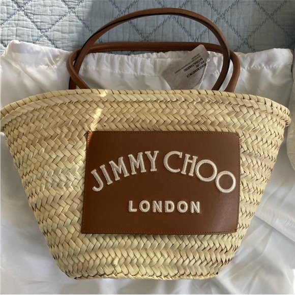 Authentic Jimmy Choo Beach Basket Tote Bag - Picture 3 of 5